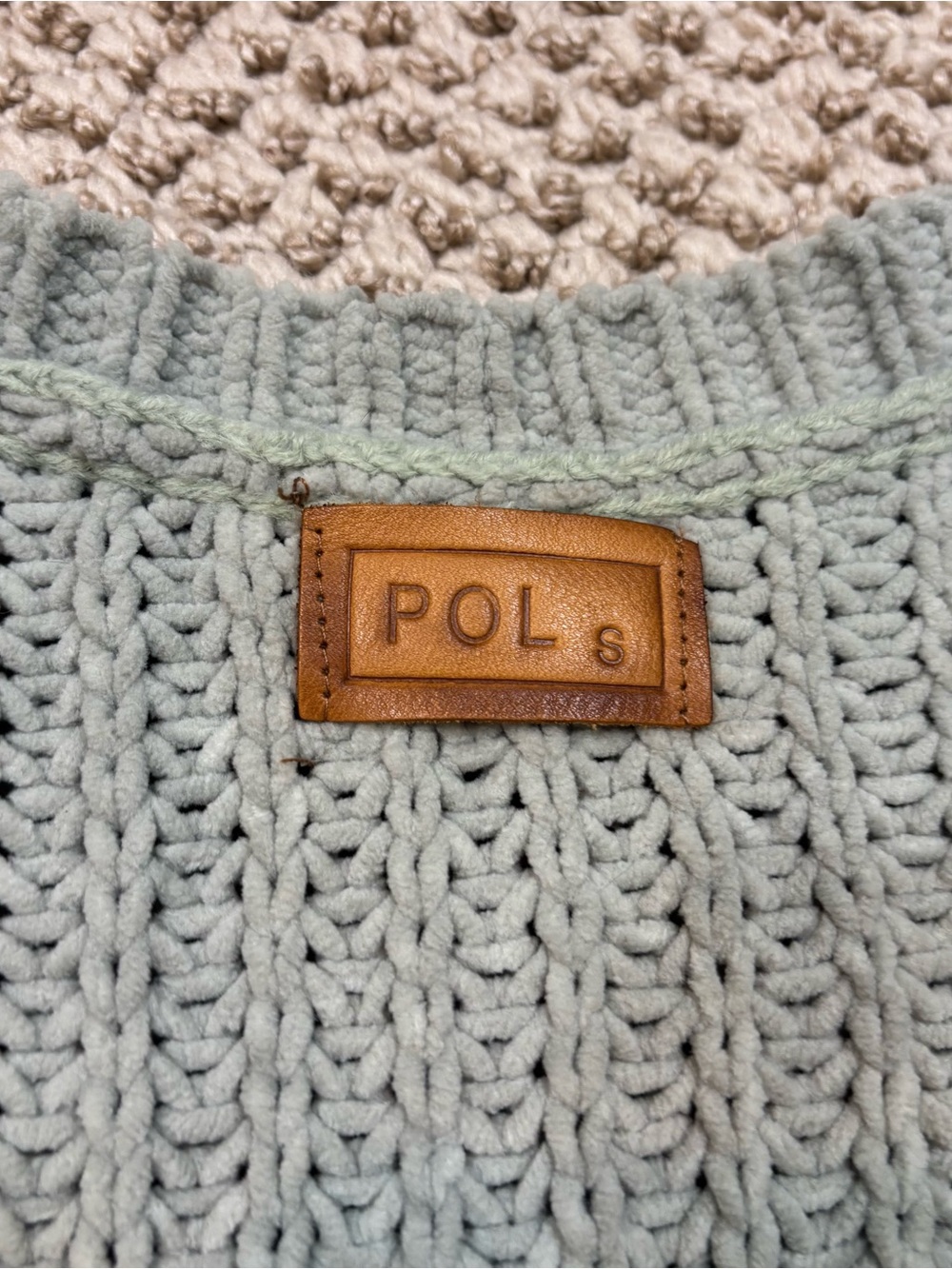 POL Clothing Womens Short Sleeve V-Neckline Knit Sweater Size Small Sage - Picture 7 of 12